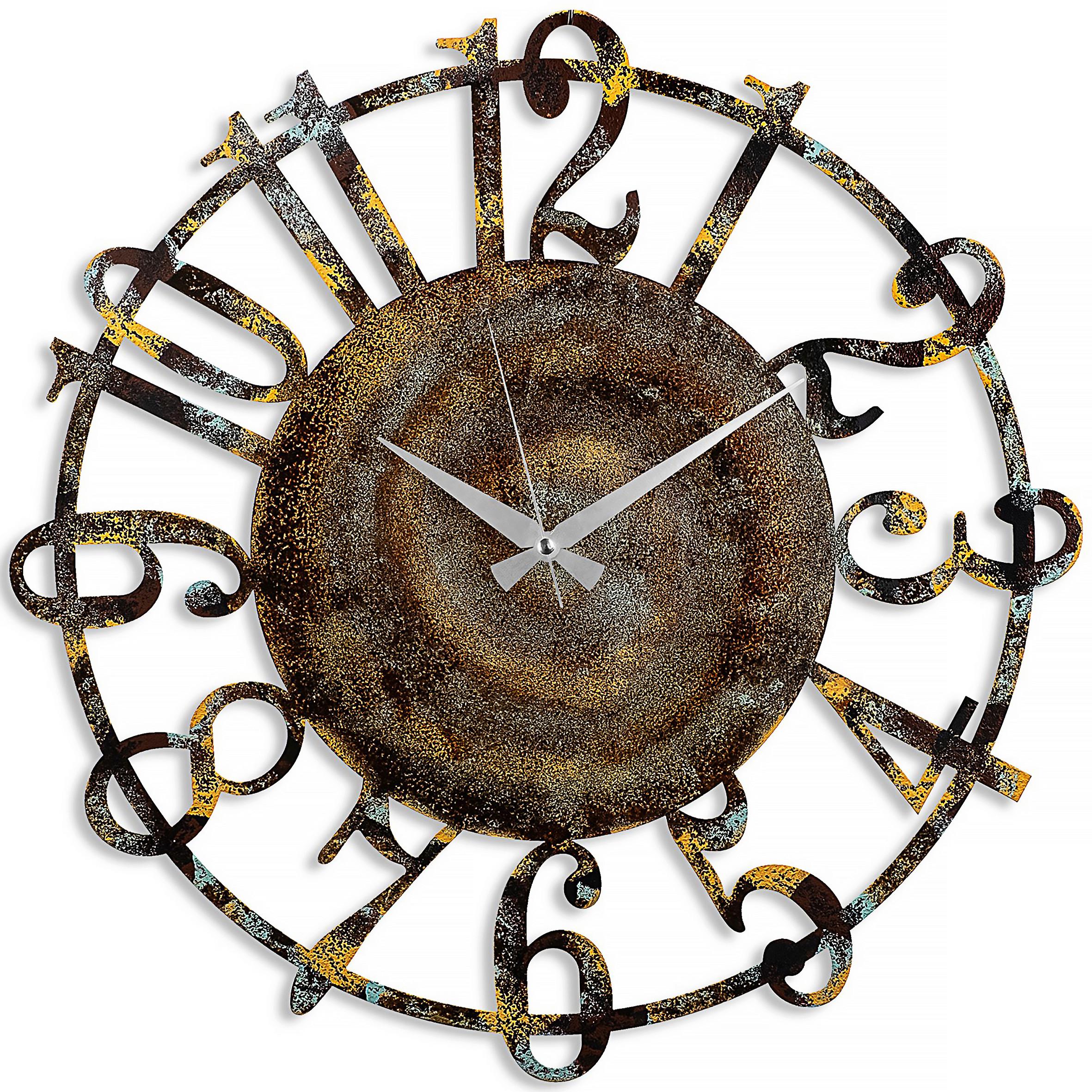 ZEGAR ŚCIENNY METAL WALL CLOCK - różnokolorowy, Lifestyle, metal (48/48/0,15cm)