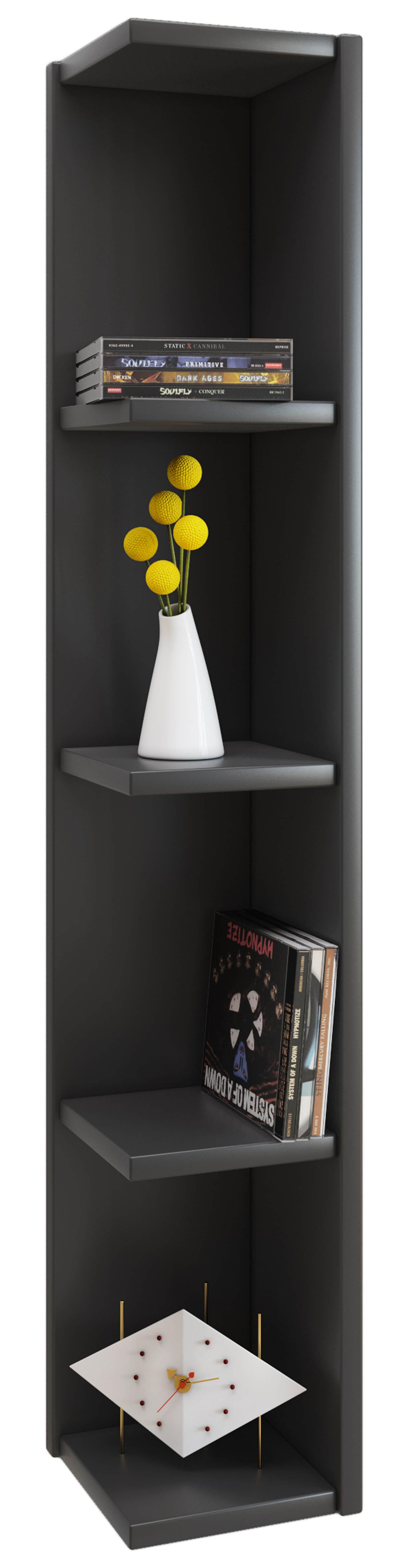 Stoječ Regal Honsa, Črna - Konvencionalno (15/97/17cm) - MID.YOU