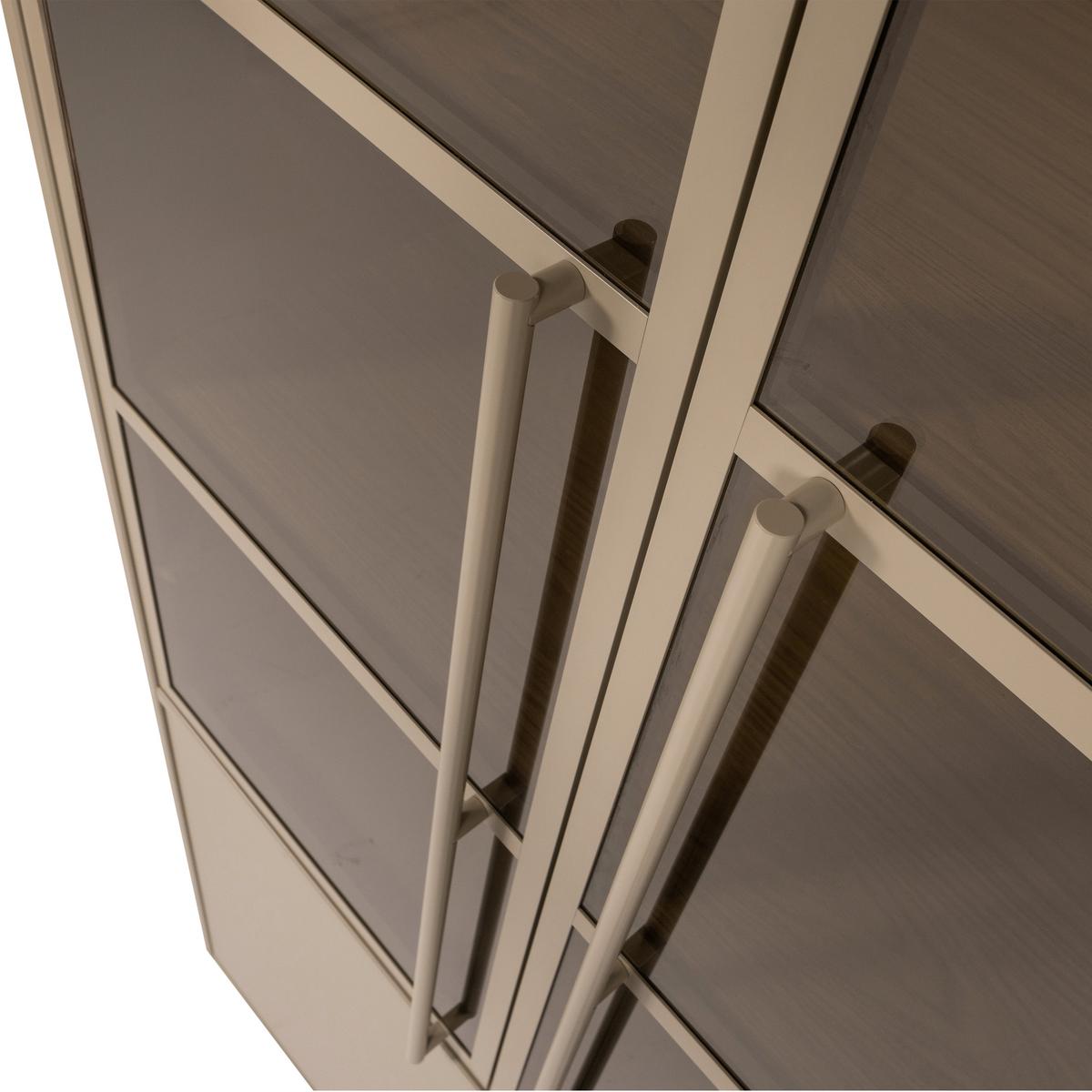 Regal Casa Schlammfarben - Schlammfarben, Design, Glas/Holz (101/236/40cm) - Livetastic