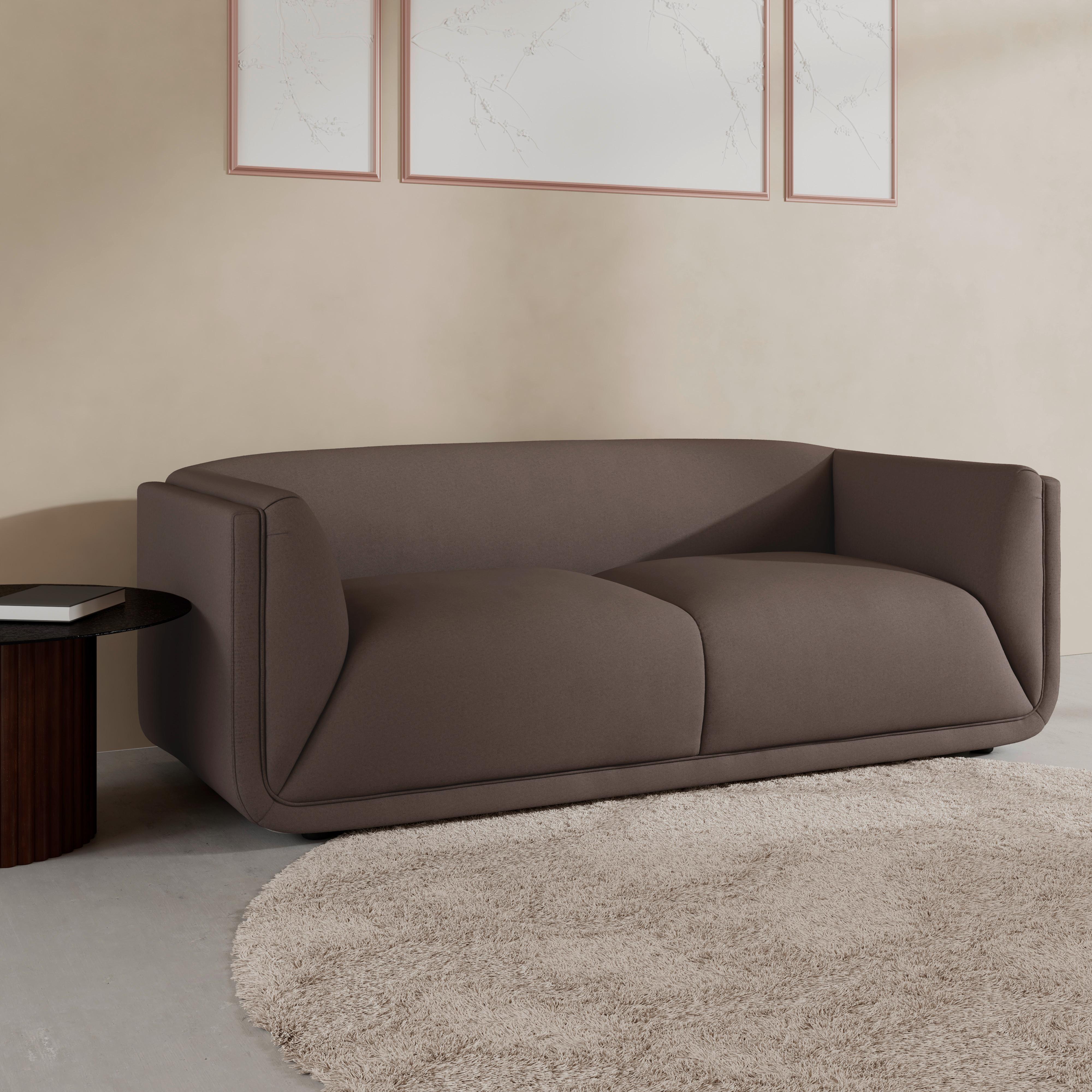 Zofa Hevi, Rjava - črna/mocha rjava, Moderno, umetna masa/tekstil (197/73/86cm) - Bessagi Home