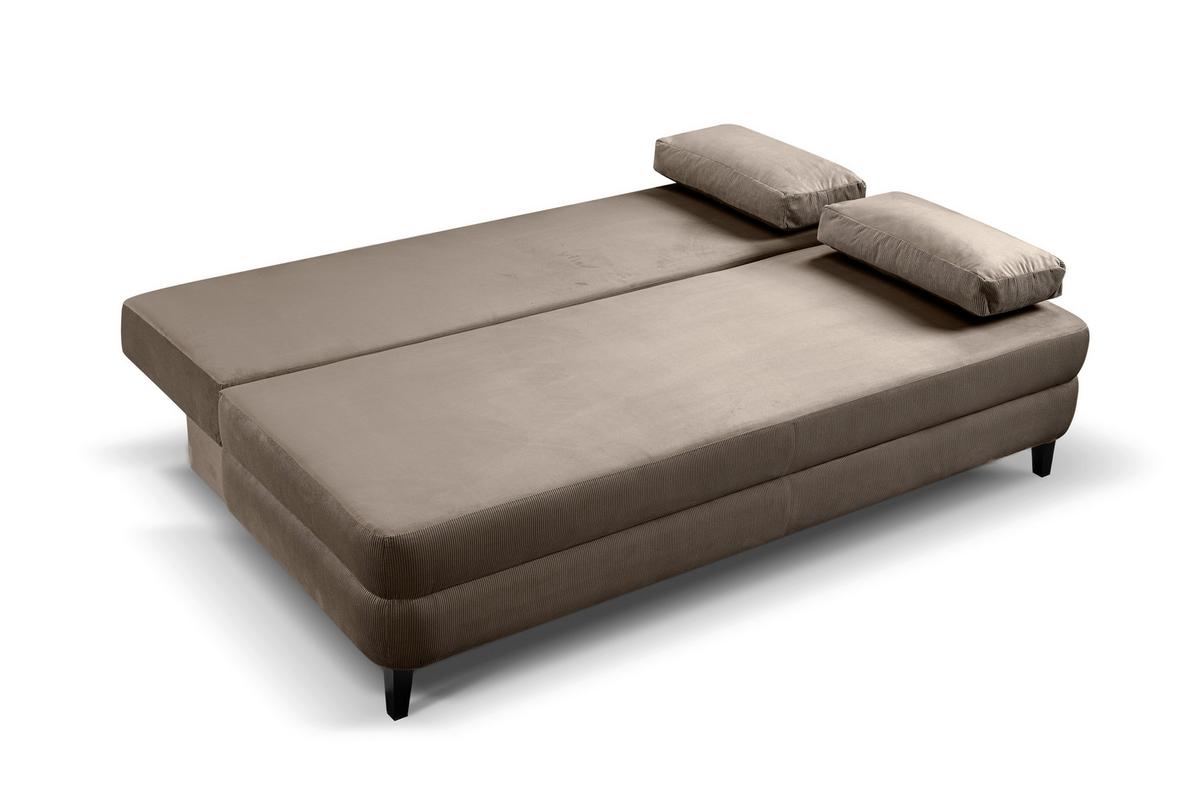 Schlafsofa Sorto Braunbeige - Beigebraun/Schwarz, Basics, Holz/Textil (200/91/100cm) - MID.YOU