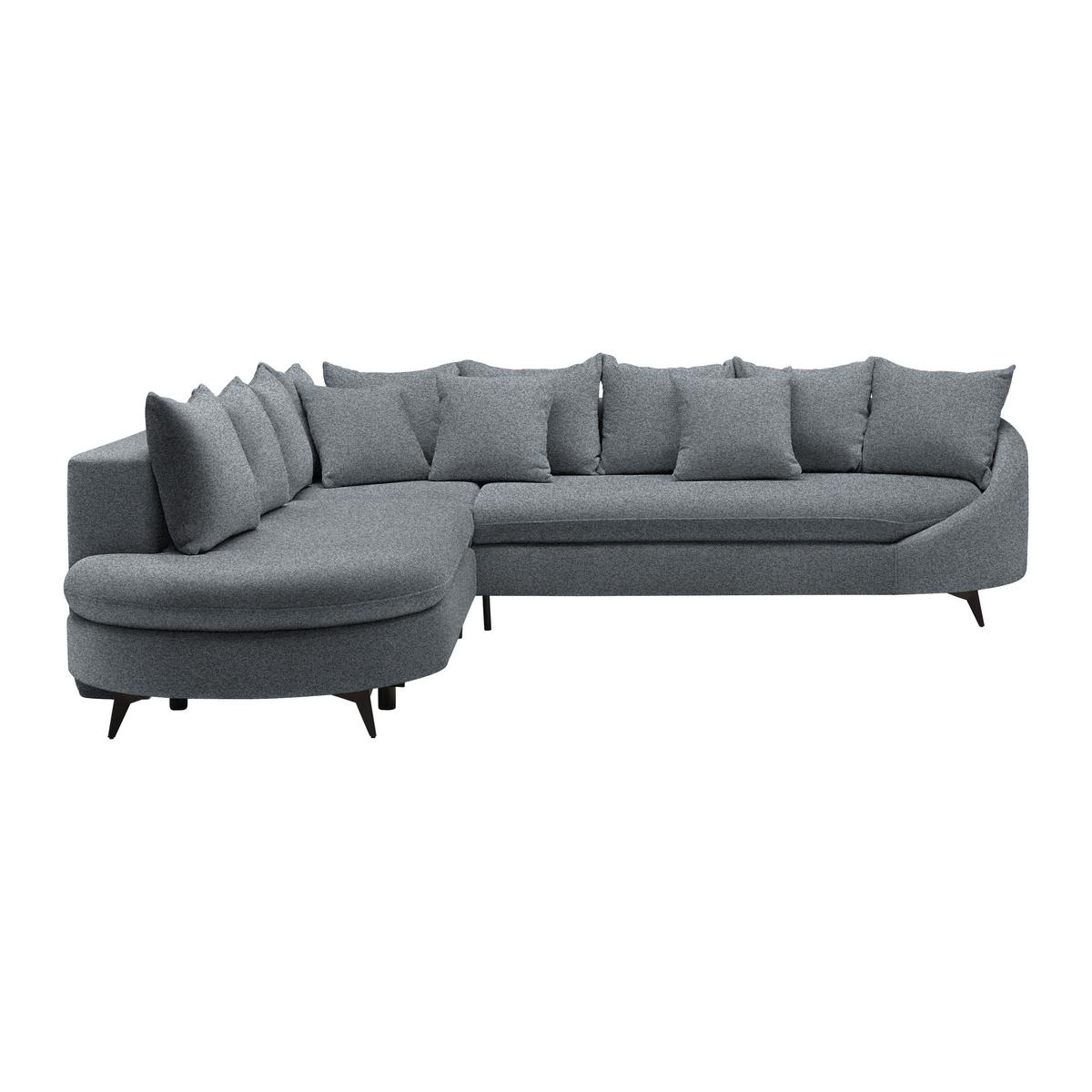 Ecksofa Axel Grau - Schwarz/Grau, MODERN, Textil/Metall (250/87/291cm) - Mömax