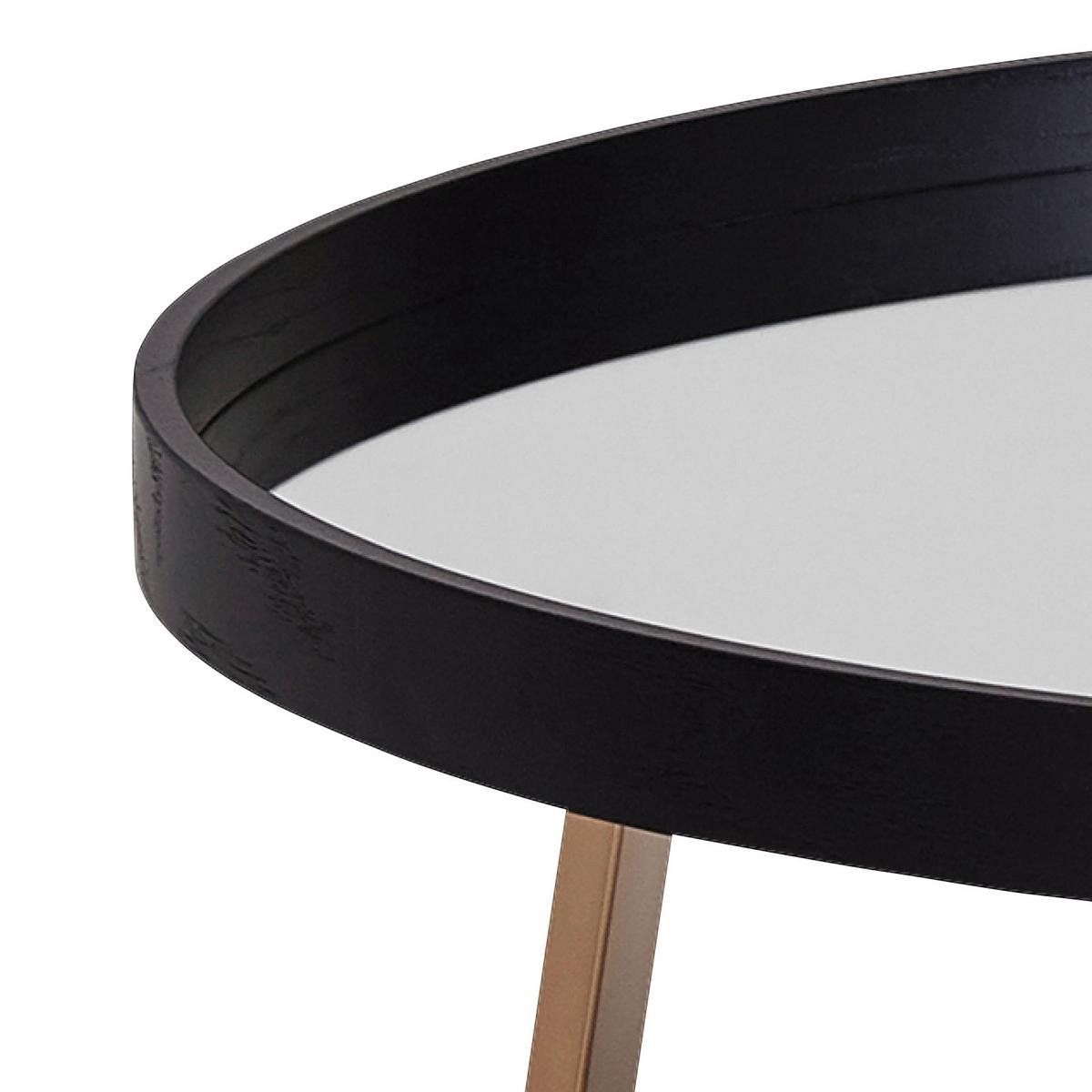Couchtisch "WL6.002" Ø ca. 78 cm, schwarz/gold - Goldfarben/Schwarz, Design, Glas/Metall (78/78/42,5cm) - MID.YOU