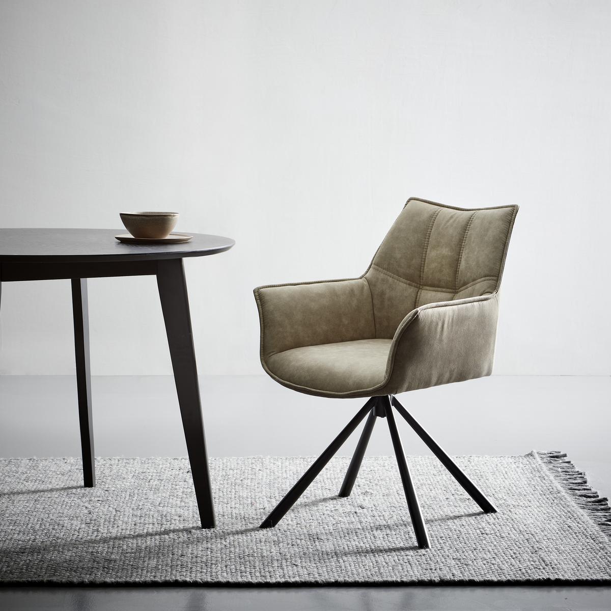 KRZESŁO Z PODŁOKIETNIKAMI LABIN - czarny/brązowy, Modern, metal/tkanina (63/85/64cm) - Livetastic