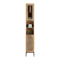 Hochschrank Everest Naturfarben - Schwarz/Naturfarben, Natur, Holz/Metall (30/190/32cm) - Mömax