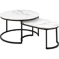 ZESTAW STOLIKÓW KAWOWYCH SPIRO - czarny/biały, Design, metal (70/70/42cm) - MID.YOU