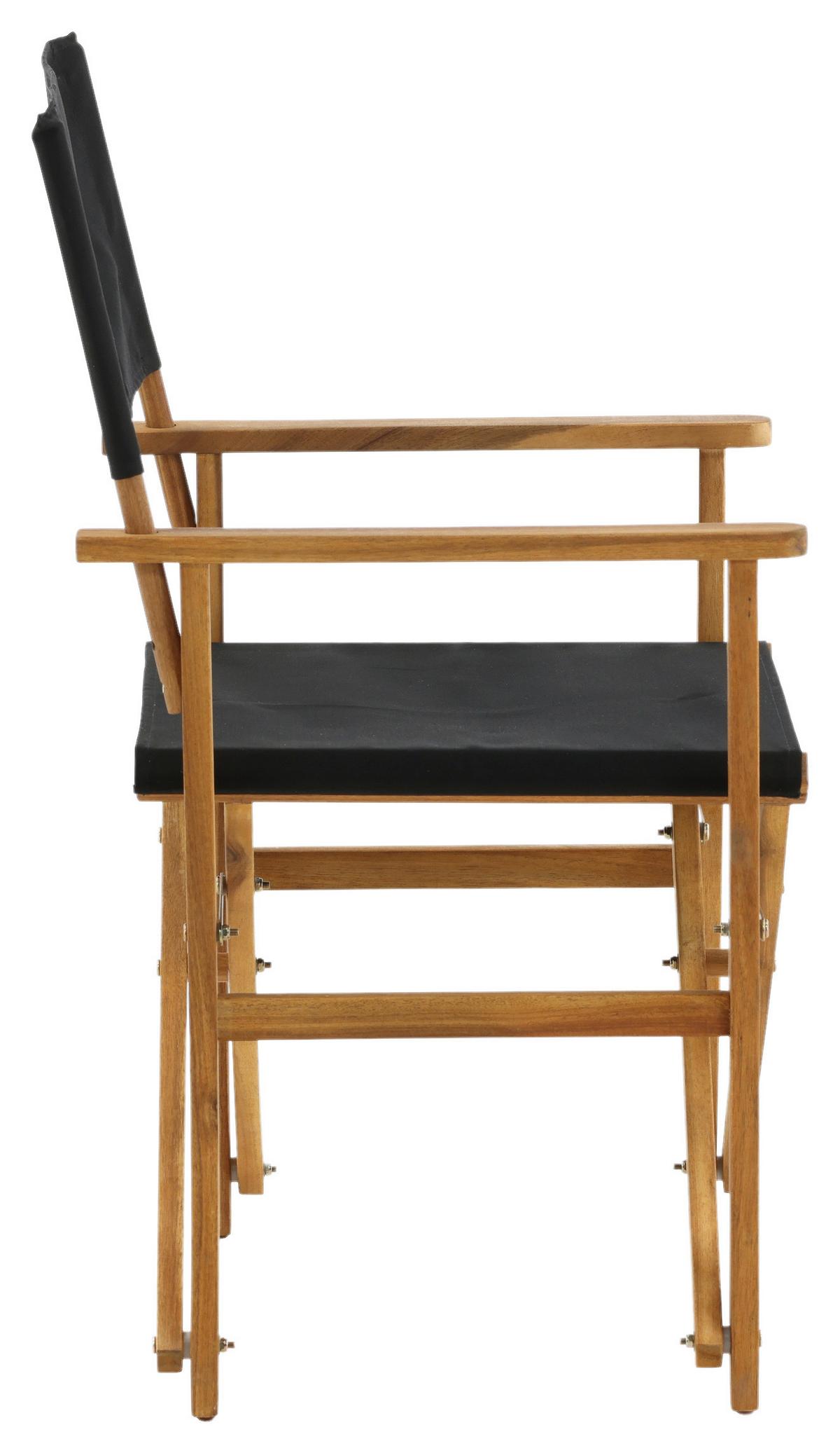 Klappstuhl Marion ca. 53x90x55 cm Akazie/Schwarz - Schwarz/Akaziefarben, KONVENTIONELL, Holz/Textil (53/90/55cm) - Gardenson