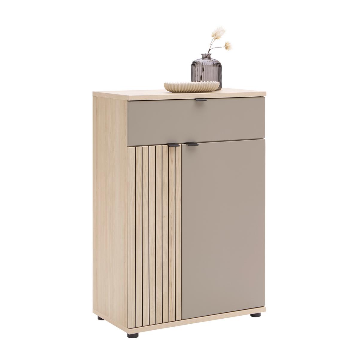 Schuhschrank Pisa Taupe/Eichefarben - Taupe/Eichefarben, MODERN, Holzwerkstoff/Metall (70/103/38cm) - Mömax