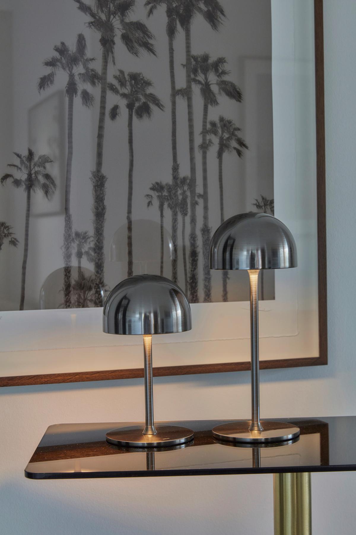 LAMPA STOŁOWA Z AKUMULATOREM 38631 TIM - kolor srebrny, Trend, metal (11,5/30cm)