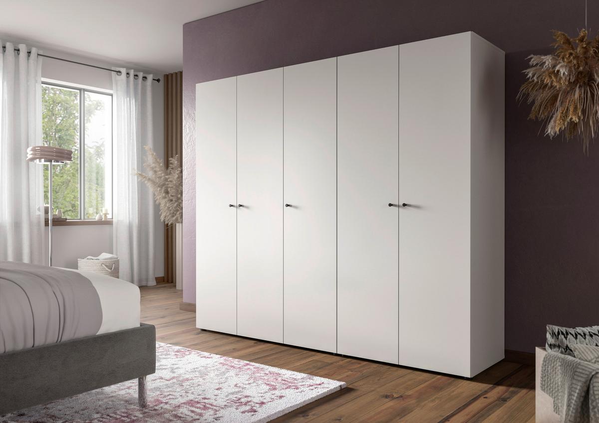 Drehtürenschrank DARWIN ca.200x176x51cm Weiß - Schwarz/Weiß, MODERN, Holzwerkstoff/Kunststoff (200/176/51cm) - MID.YOU