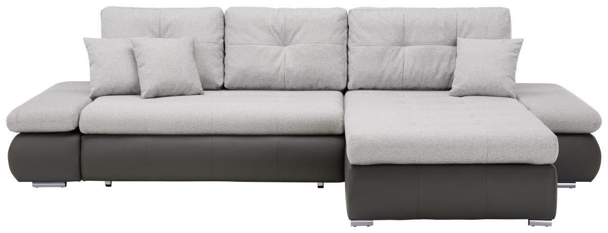 Sedežna Garnitura Enrico, Z Ležiščem In Predalom - barve kroma/siva, Konvencionalno, kovina/umetna masa (303/88/185cm) - Mömax