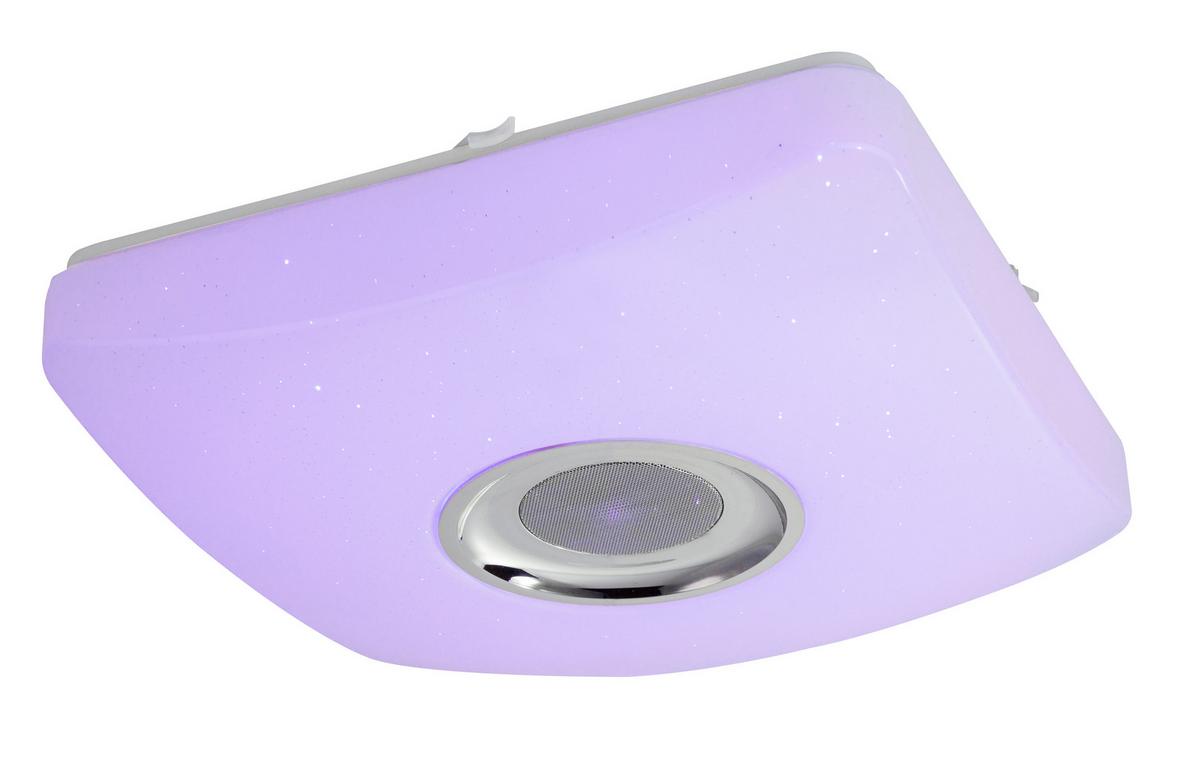 LED-DECKENLEUCHTE AYLEEN L: 36,5 CM WEISS - Chromfarben/Weiss, Basics, Kunststoff/Metall (36,5/36,5/9cm) - Globo