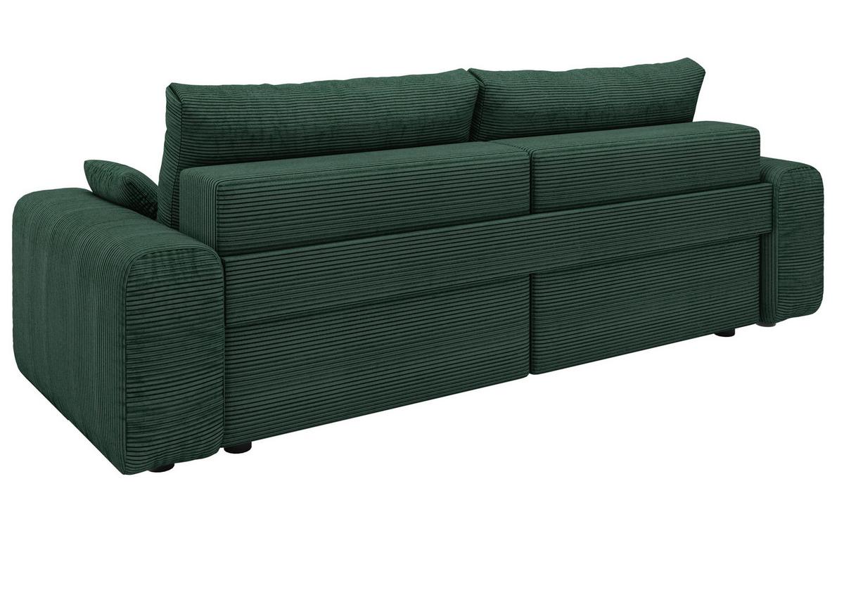 Sofa Plain Dunkelgrün - Dunkelgrün/Schwarz, Modern, Kunststoff/Textil (256/88/120cm) - Mömax