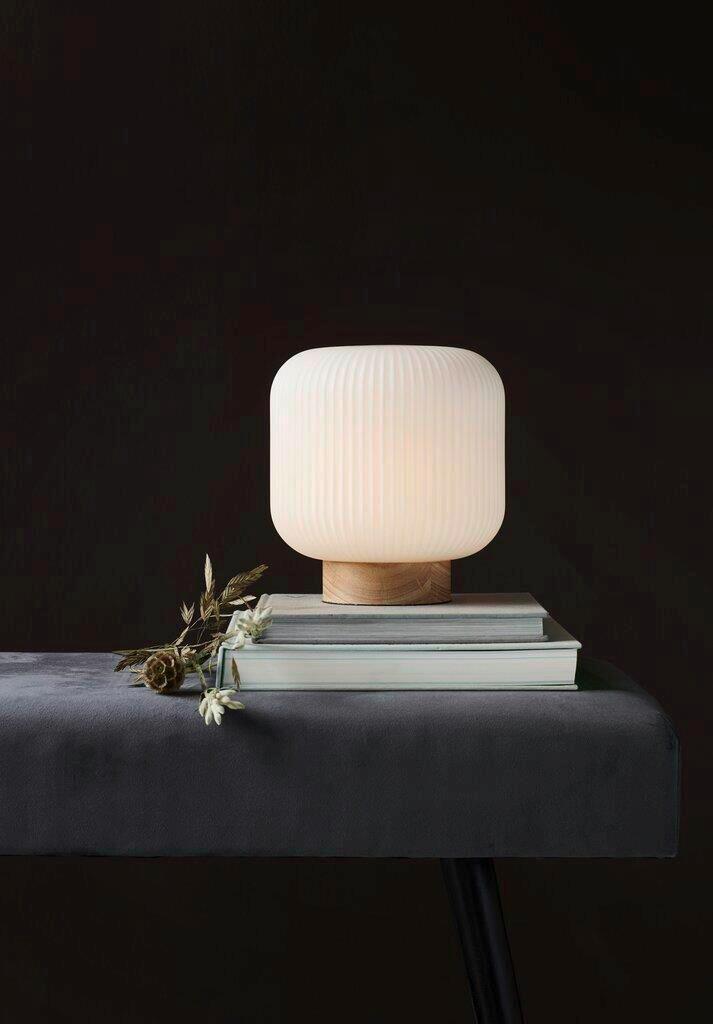 LAMPA STOŁOWA MILFORD TILA HOLZ / JAPANDI - kolor jesionowy/biały, Natur, drewno/szkło (20/20cm) - Nordlux