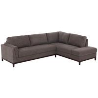 NAROŻNIK BRISTOL - szary/brązowy, Basics, tkanina/drewno (278/210cm) - MID.YOU