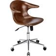 Drehstuhl Braun - Chromfarben/Braun, Leder/Metall (65/80-90/56cm) - Premium Living
