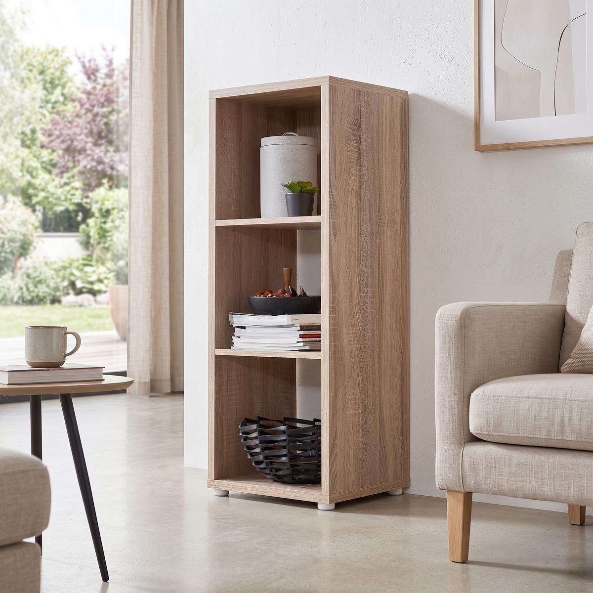 Standregal Nizza Typ 12 Eichefarben - Silberfarben/Sonoma Eiche, MODERN, Holzwerkstoff/Kunststoff (37,5/108,5/33cm) - MID.YOU