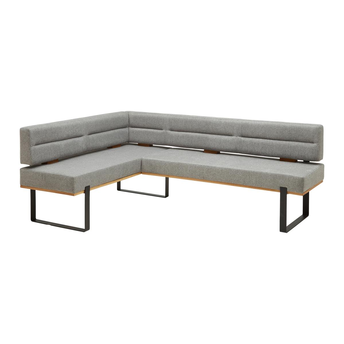 Eckbank in Grau - Schwarz/Grau, KONVENTIONELL, Holz/Textil (160/85/220cm) - Based