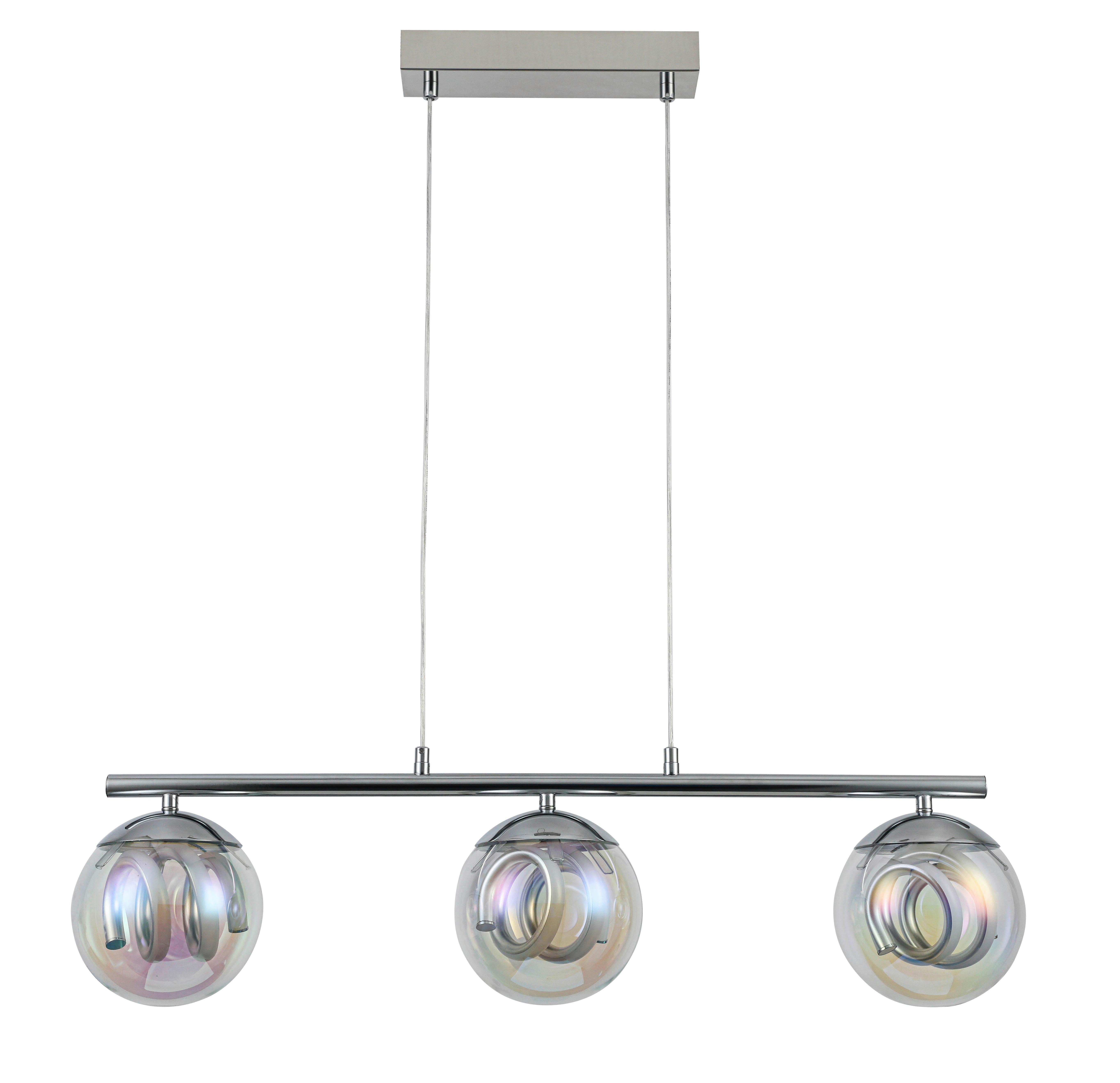 LED-HÄNGLAMPA MODERNI - pärlemor/kromfärg, Modern, metall/glas (75/15/120cm) - Mömax