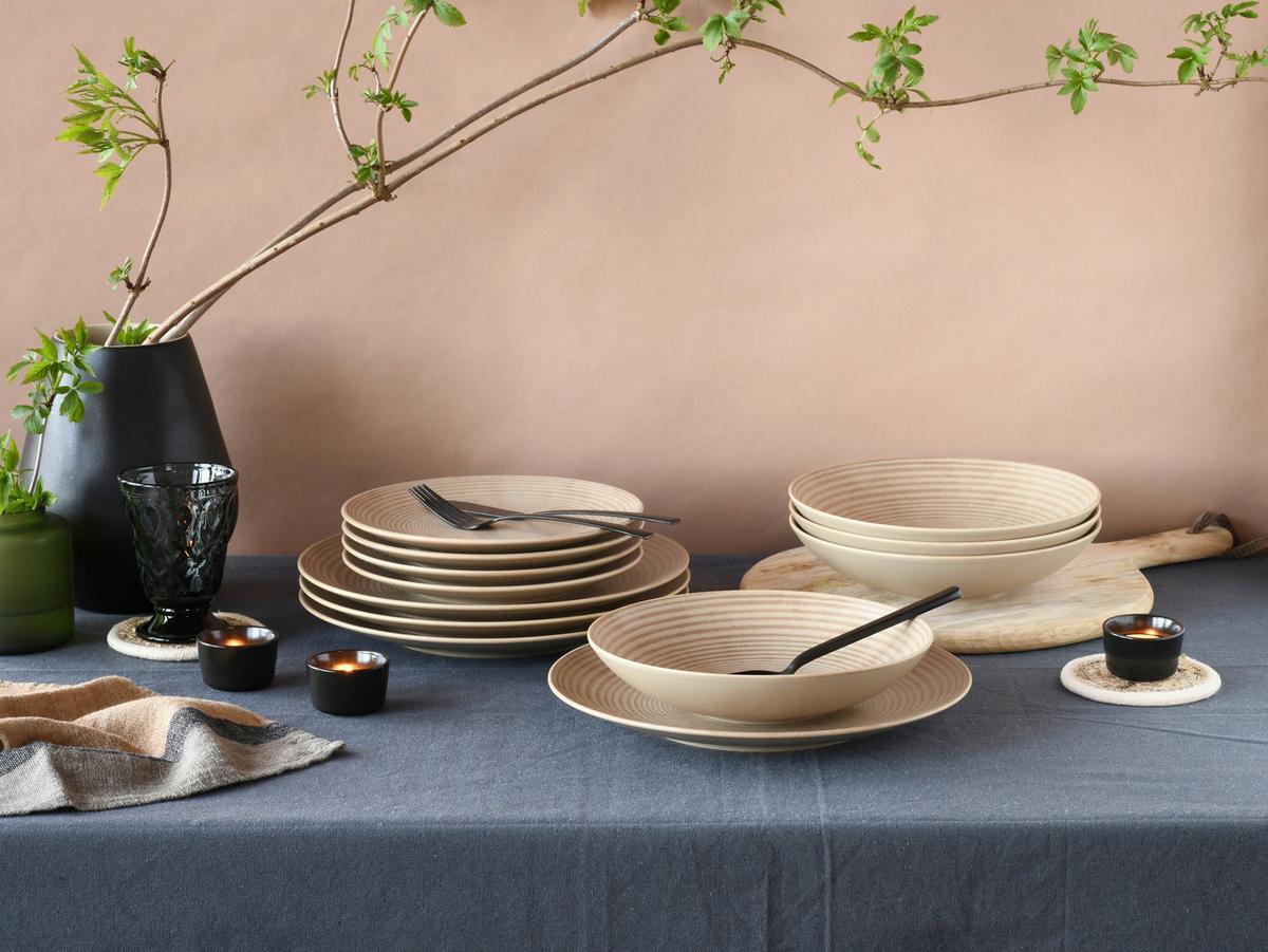 Jedilni Servis Catania Sand, 12-Delni - peščene barve, Design, keramika - Creatable