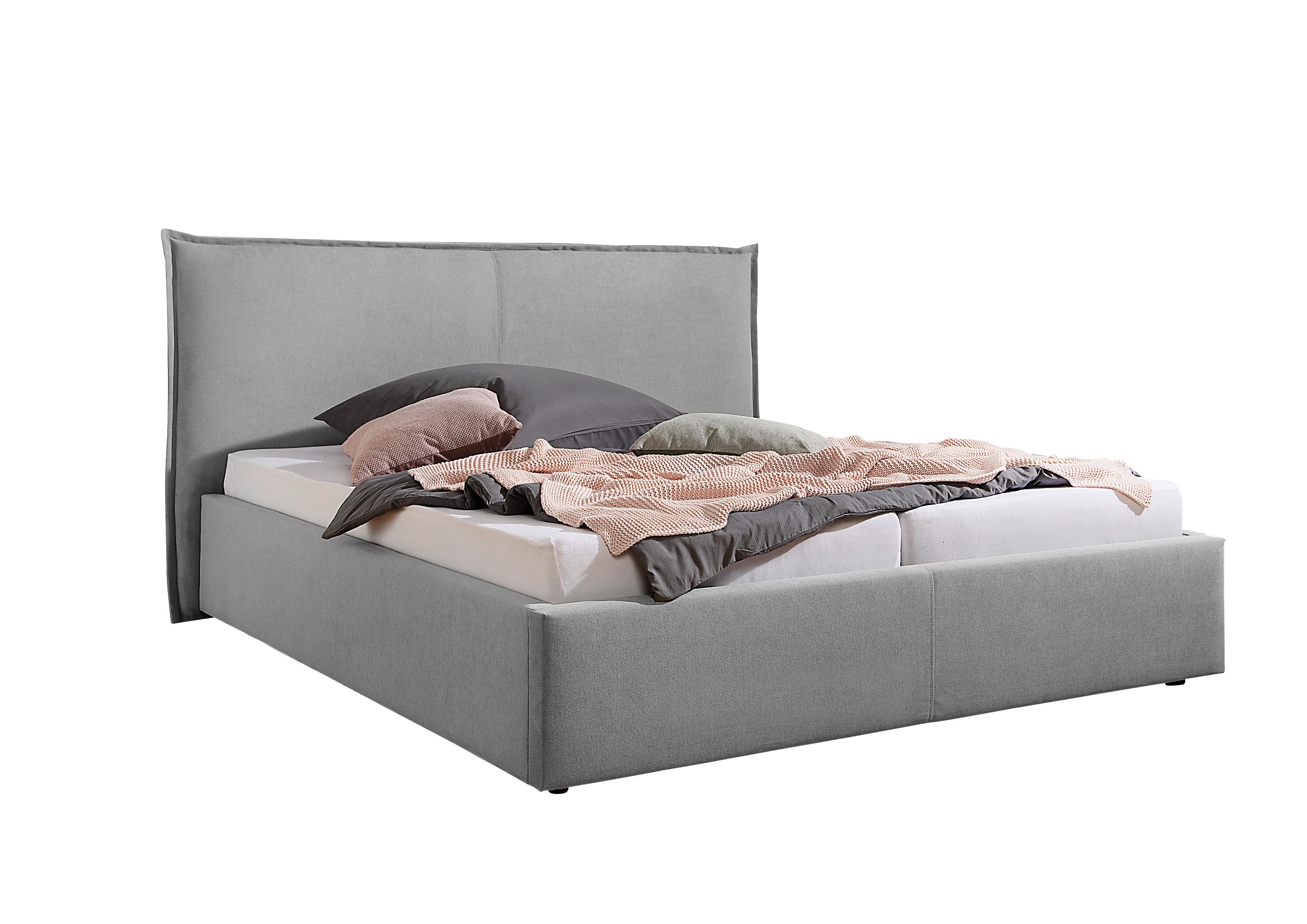 Polsterbett Stacey Grau ca. 200x200 cm - Schwarz/Grau, MODERN, Kunststoff/Textil (200/200cm) - Livetastic