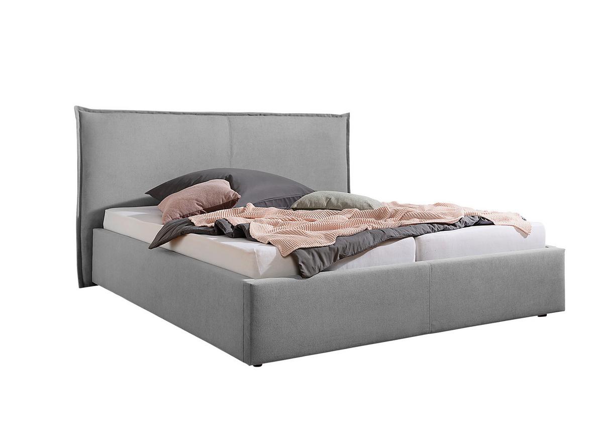 Polsterbett Stacey Grau ca. 200x200 cm - Schwarz/Grau, MODERN, Kunststoff/Textil (200/200cm) - Livetastic