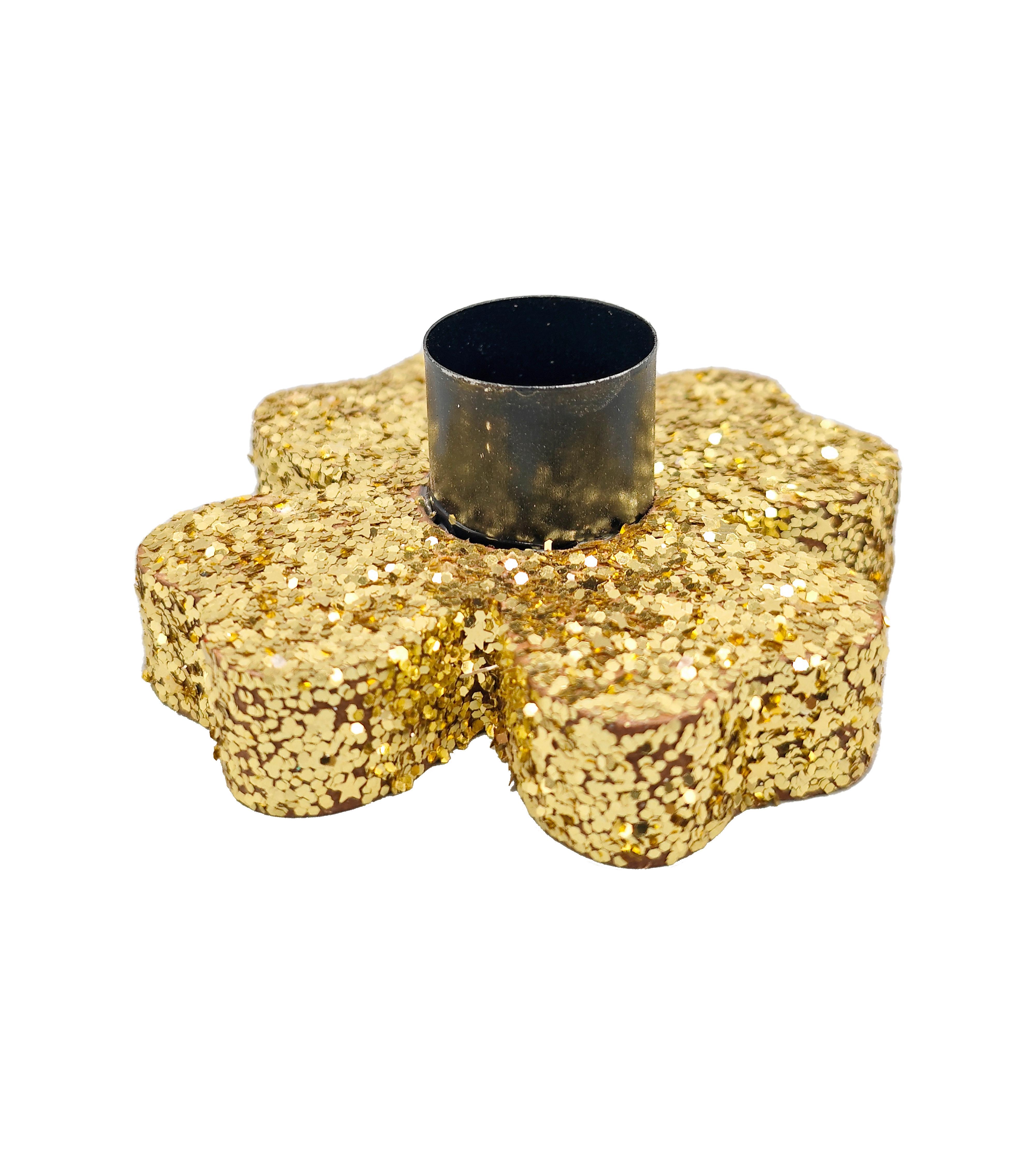 Kerzenhalter Goldie Schwarz/Goldfarben - Goldfarben/Schwarz, KONVENTIONELL, Holzwerkstoff (8/3,5/8cm) - Mömax