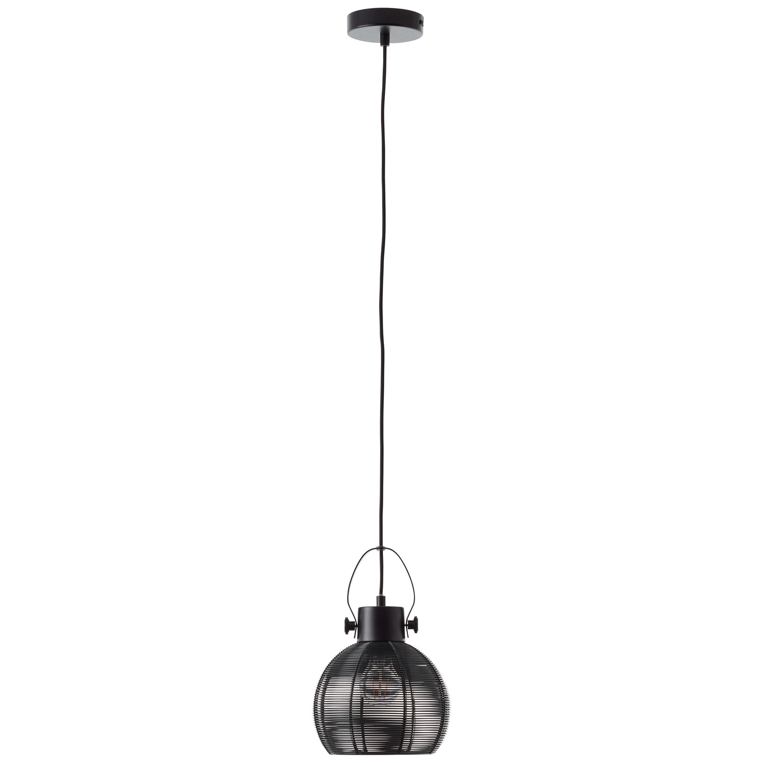 Hängeleuchte Sambo in Schwarz max. 60 Watt - Schwarz, Design, Metall (20/128cm) - Brilliant