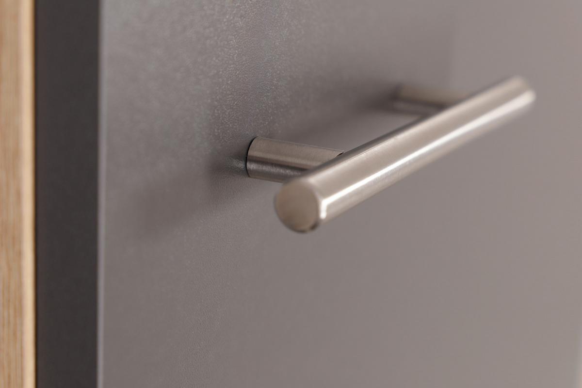 Set Kuhinjskih Spodnjih Omaric Merle, 3 Kos - srebrne barve/siva, Basics, kovina/leseni material (150/85/60cm) - Respekta