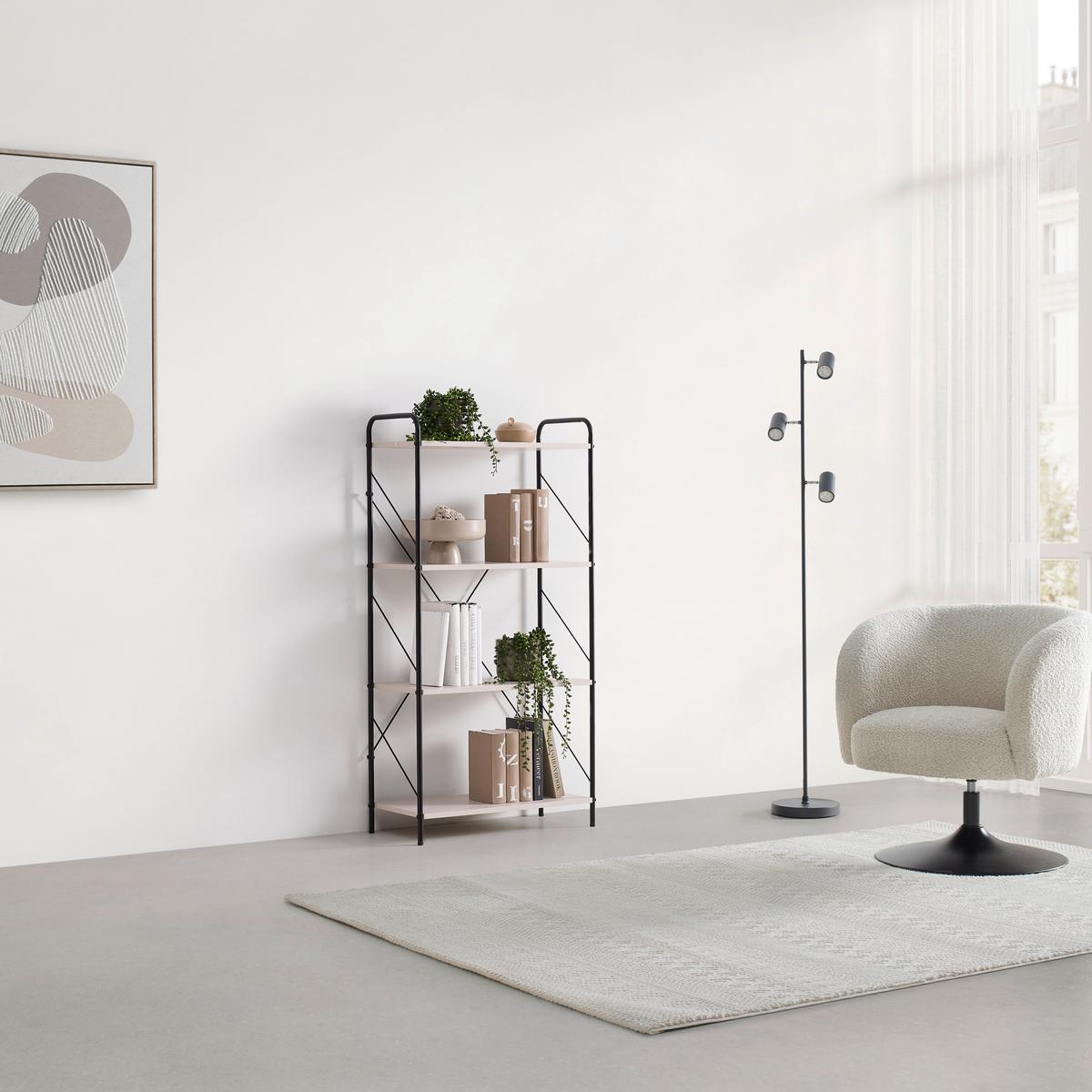 Regal Tom Schwarz/Kaschmir - Kaschmir/Schwarz, MODERN, Holzwerkstoff/Metall (63.2/125/30cm) - Mömax