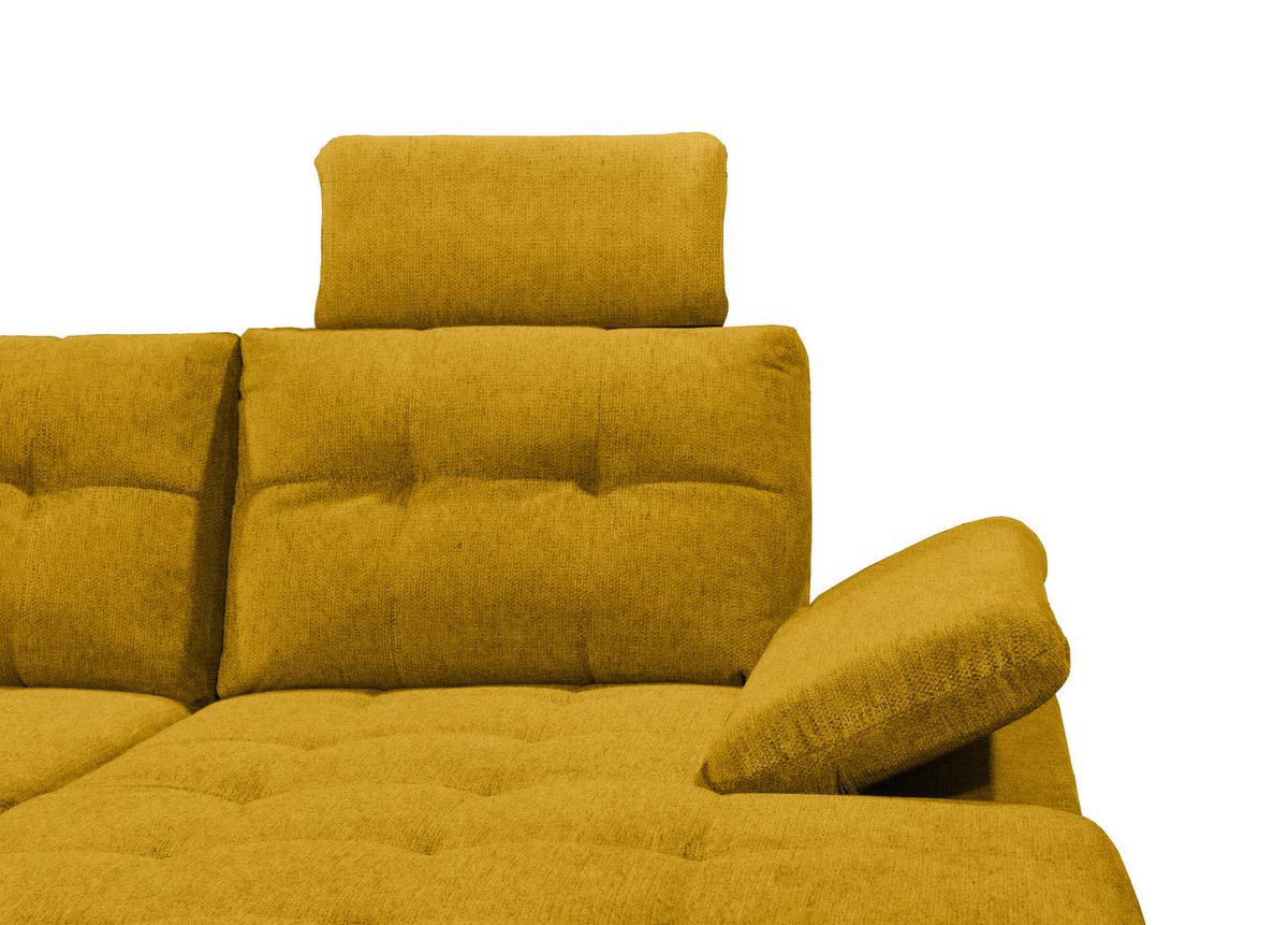 Wohnlandschaft Durban U ca. 218x324x170 cm Gelb - Gelb/Schwarz, KONVENTIONELL, Kunststoff/Textil (218/324/170cm) - MID.YOU