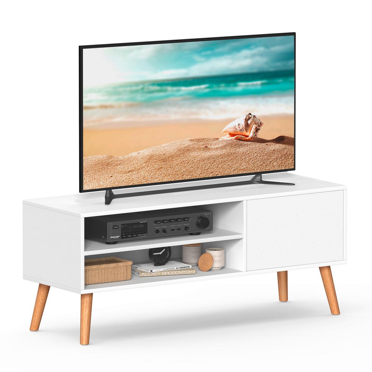 TV-Element in Weiß, Hellbraun ca. 120x49x40 cm - Hellbraun/Weiß, Trend, Holzwerkstoff (120/49/40cm) - MID.YOU