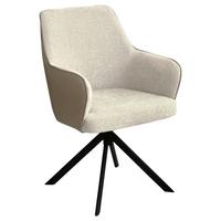 KRZESŁO Z PODŁOKIETNIKAMI BARI - beżowy/czarny, Design, metal/tkanina (58/87/64,5cm) - Novel