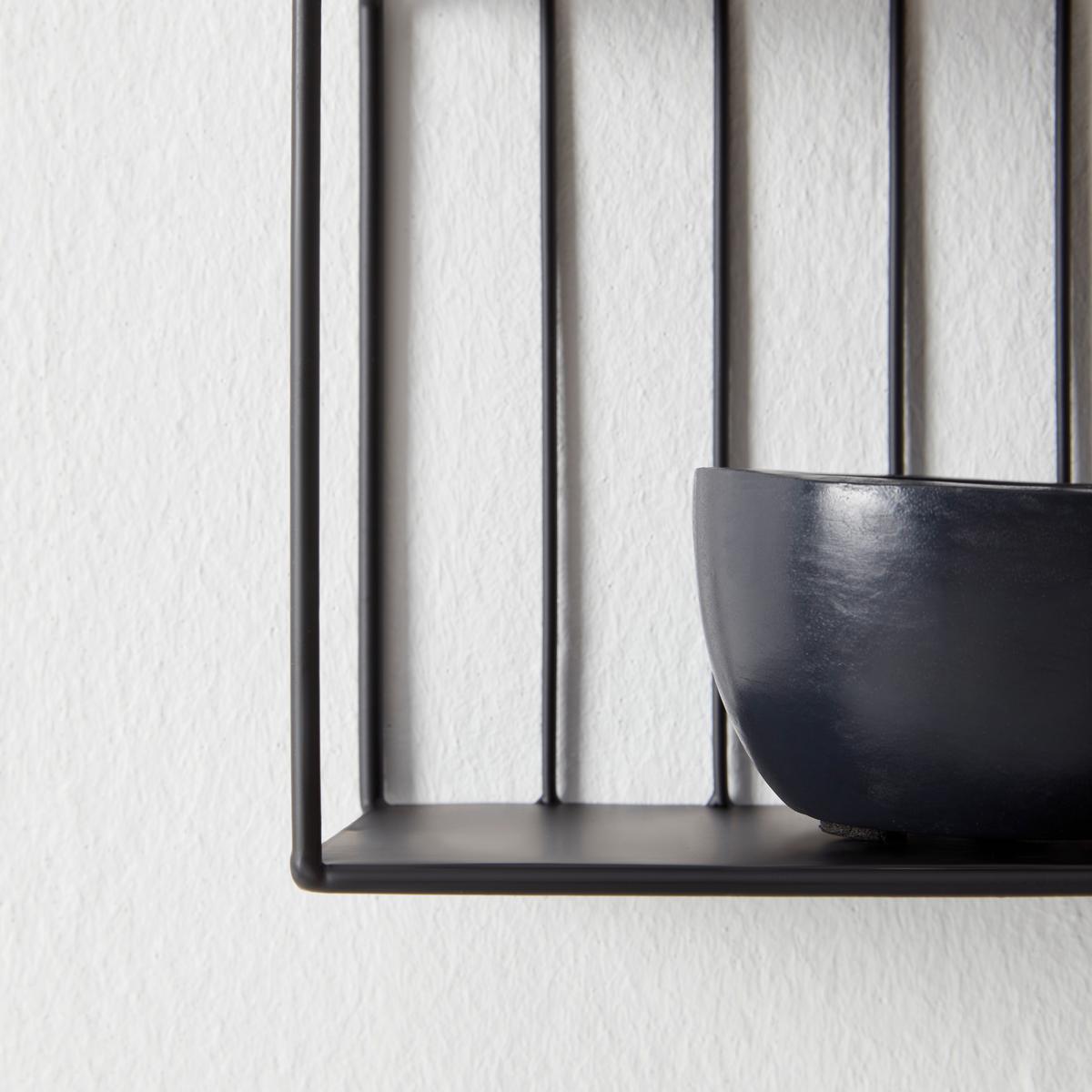 Wandregal Ivy Schwarz - Schwarz, MODERN, Metall (54/55/11cm) - Mömax