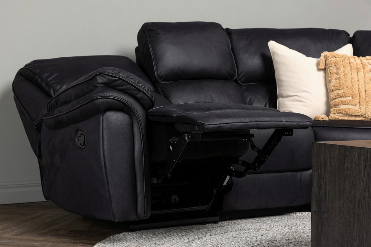 ECKSOFA SARANDA - Schwarz, Design, Textil (338/338cm) - Livetastic