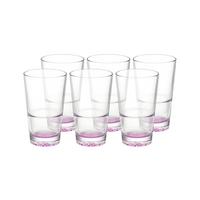 KOMPLET SZKŁA STOŁOWEGO AGNETO - jaskrawy róż, Modern, szkło (420ml) - Bessagi Home