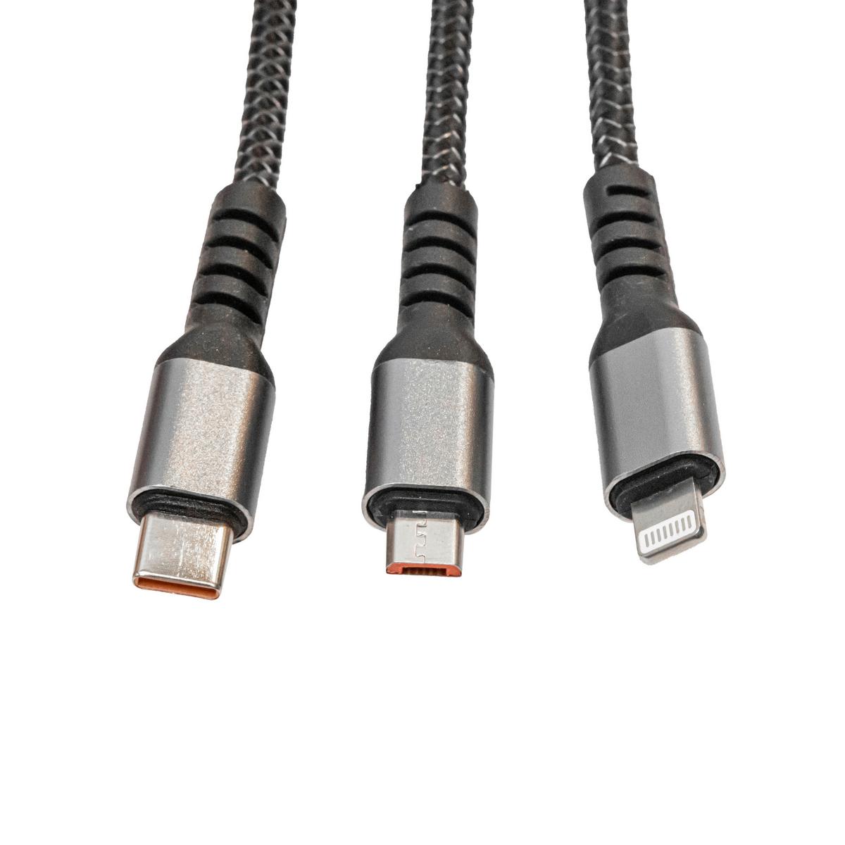 USB-Ladekabel Besi Schwarz ca. 120cm - Schwarz, MODERN, Kunststoff/Metall (120cm) - Mömax