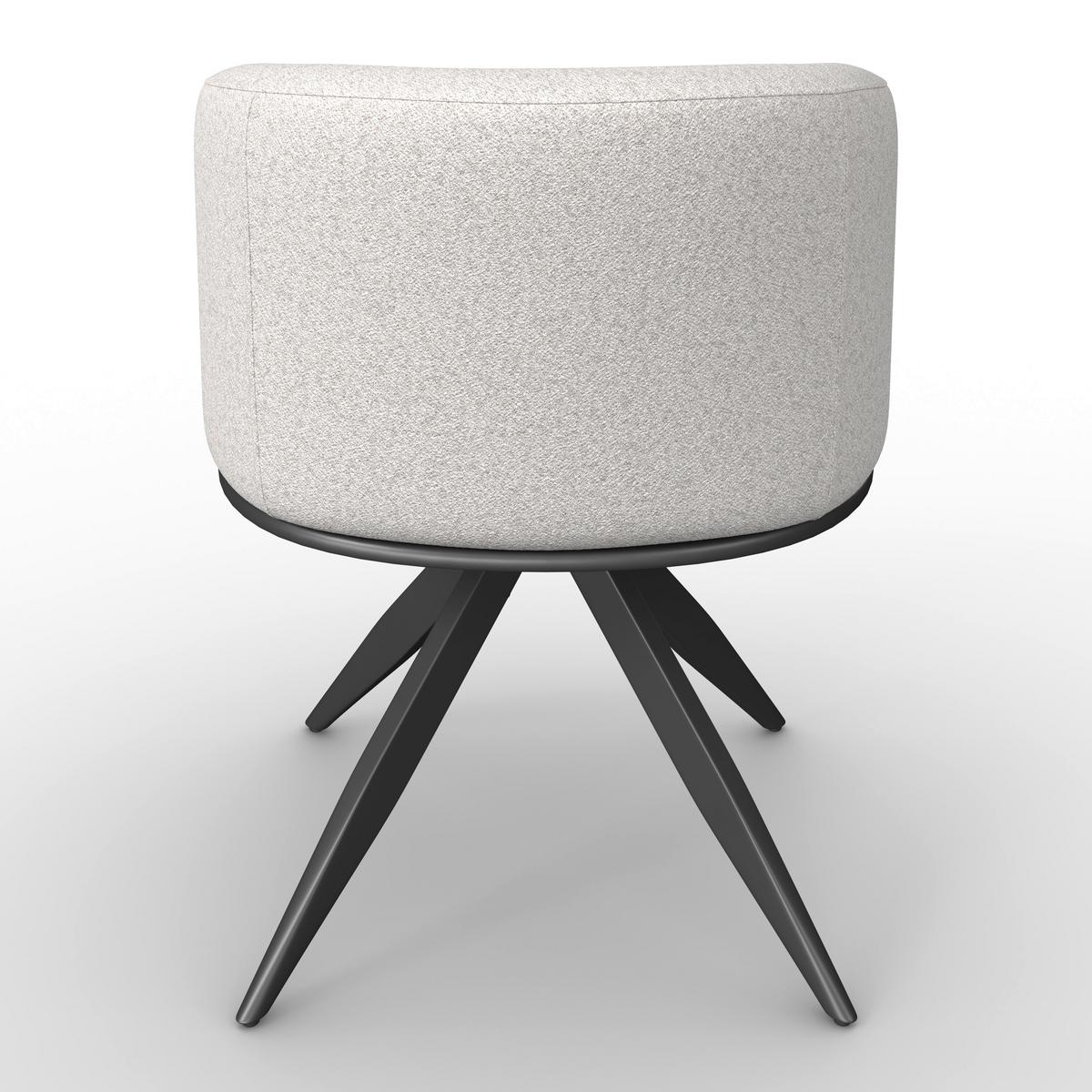 Armlehnstuhl Nela Steingrau Bouclé Drehbar Gepolstert - Schwarz/Grau, MODERN, Holz/Textil (62/77/62cm) - Bessagi Home