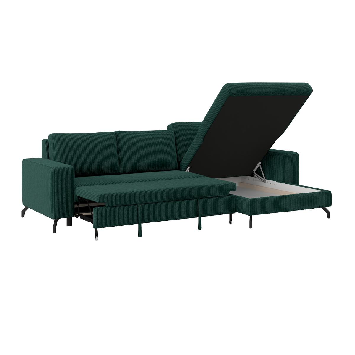 Kutna Garnitura Cloud - šumska zelena, Trend, tekstil (290/178cm) - Modern Living