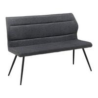 Sitzbank Eva Grau Webstoff Gepolstert - Dunkelgrau/Schwarz, MODERN, Holz/Textil (139/92,5/60,5cm) - Bessagi Home