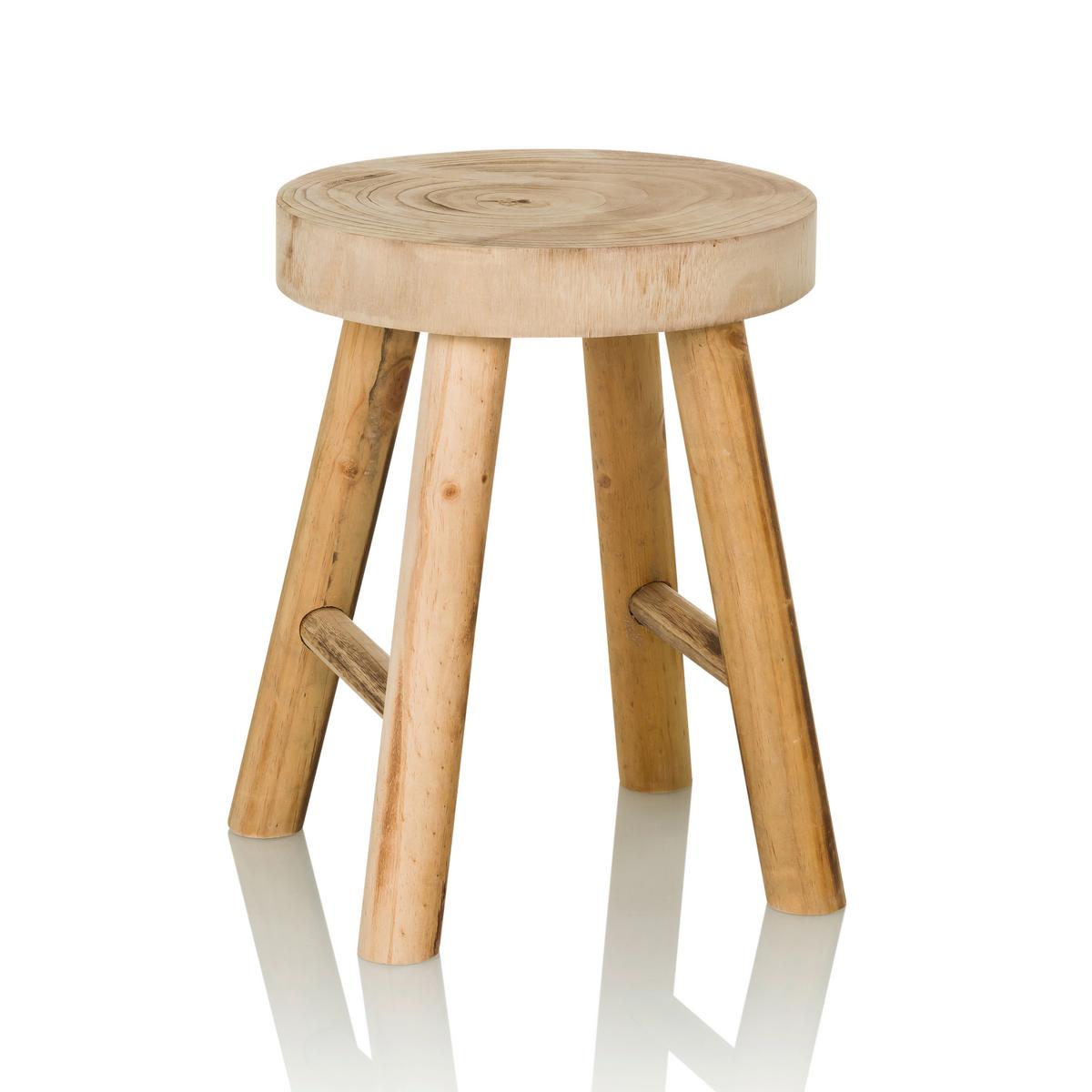 Tabure Rustiko W, Pravi Les - rjava, Moderno, les (33/44/33cm) - MID.YOU