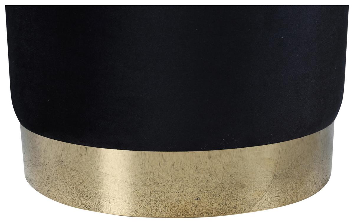 POUF BENJI - Goldfarben/Schwarz, Basics, Kunststoff/Textil (35/42.5/35cm) - Livetastic