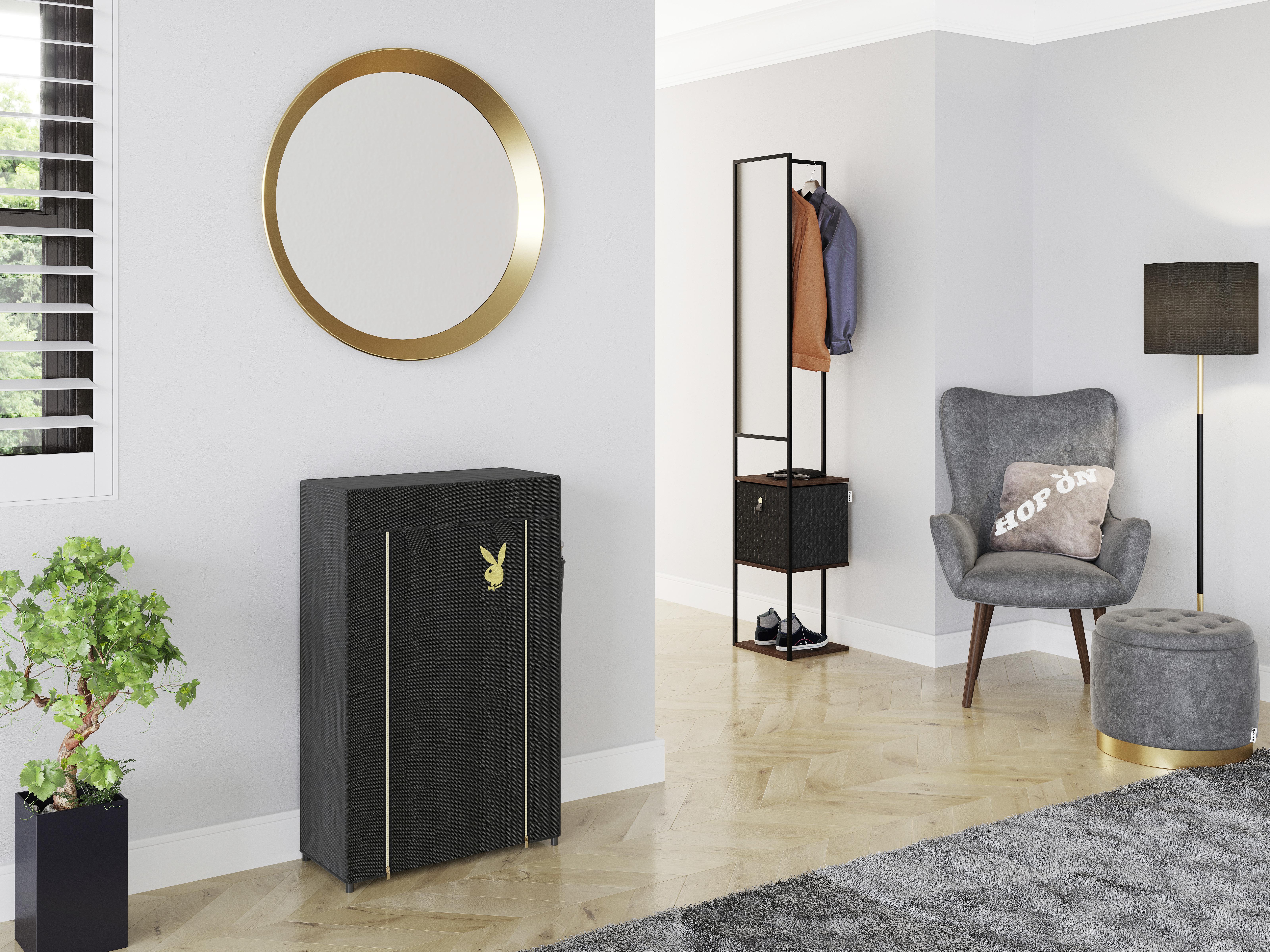 PLAYBOY Wandspiegel Grace Gold Metall D ca. 80 cm - Goldfarben, Design, Glas/Metall (80/80/5cm) - Playboy