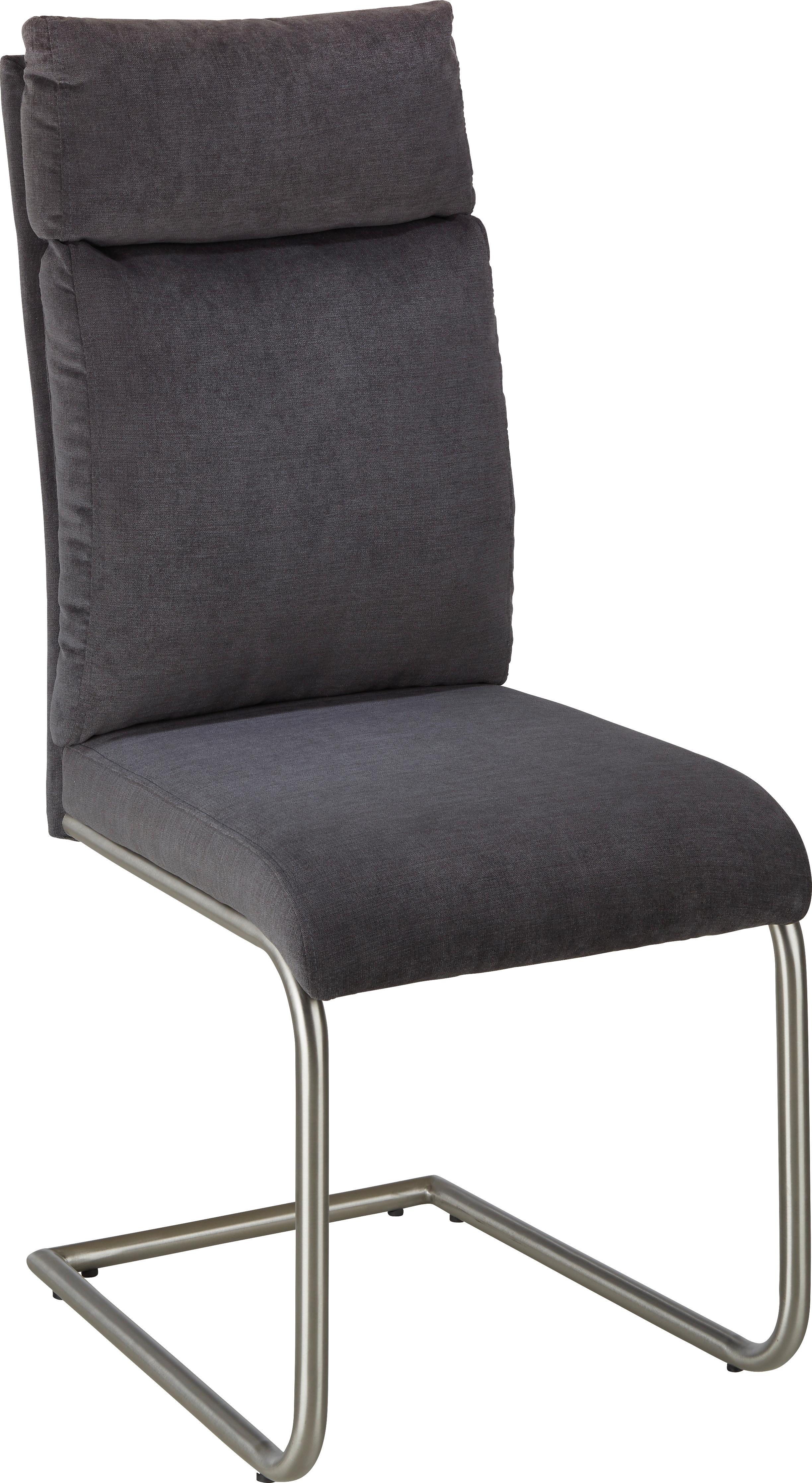 Schwingstuhl in Anthrazit - Edelstahlfarben/Anthrazit, Modern, Textil/Metall (45/106/62cm) - Mömax