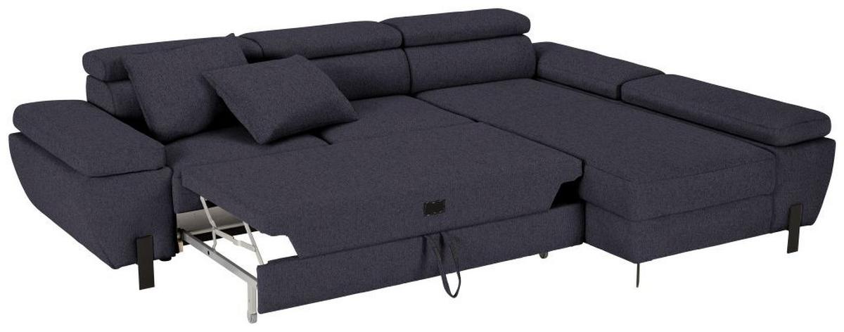 Kutna Garnitura Molina - tamno plava/crna, Moderno, tekstil/metal (277/189cm) - Mömax