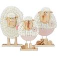 Dekoschaf Sweety in Rosa/Weiß - Naturfarben/Rosa, Holz/Textil (14/25/6cm) - MÖMAX modern living