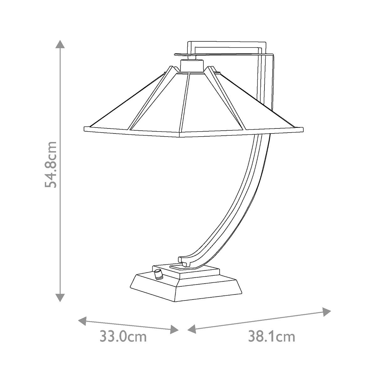 Asztali Lámpa Qz-Pomeroy-Tl - sötétbarna/borostyánszínű, Konventionell, üveg/fém (54.8cm) - Elstead Lighting
