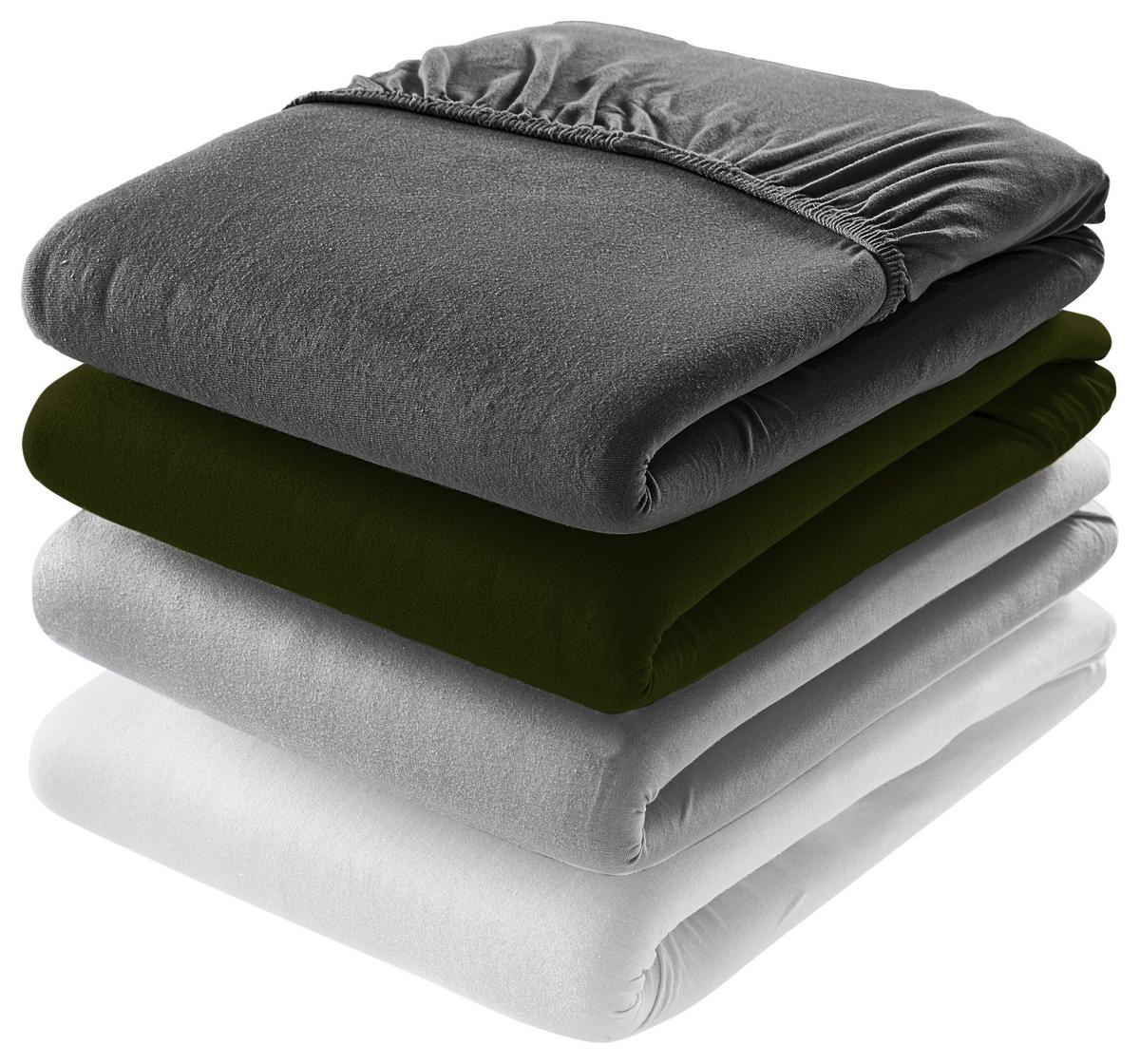 PRZEŚCIERADŁO Z GUMKĄ ZERMATT - antracytowy, Konventionell, tkanina (180-200/200cm) - Esposa