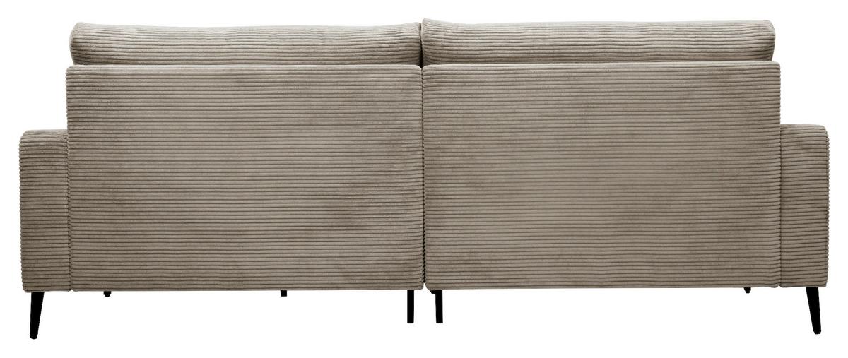Wohnlandschaft Cora Graubraun - Graubraun/Schwarz, MODERN, Holz/Textil (223/86/161cm) - Mömax