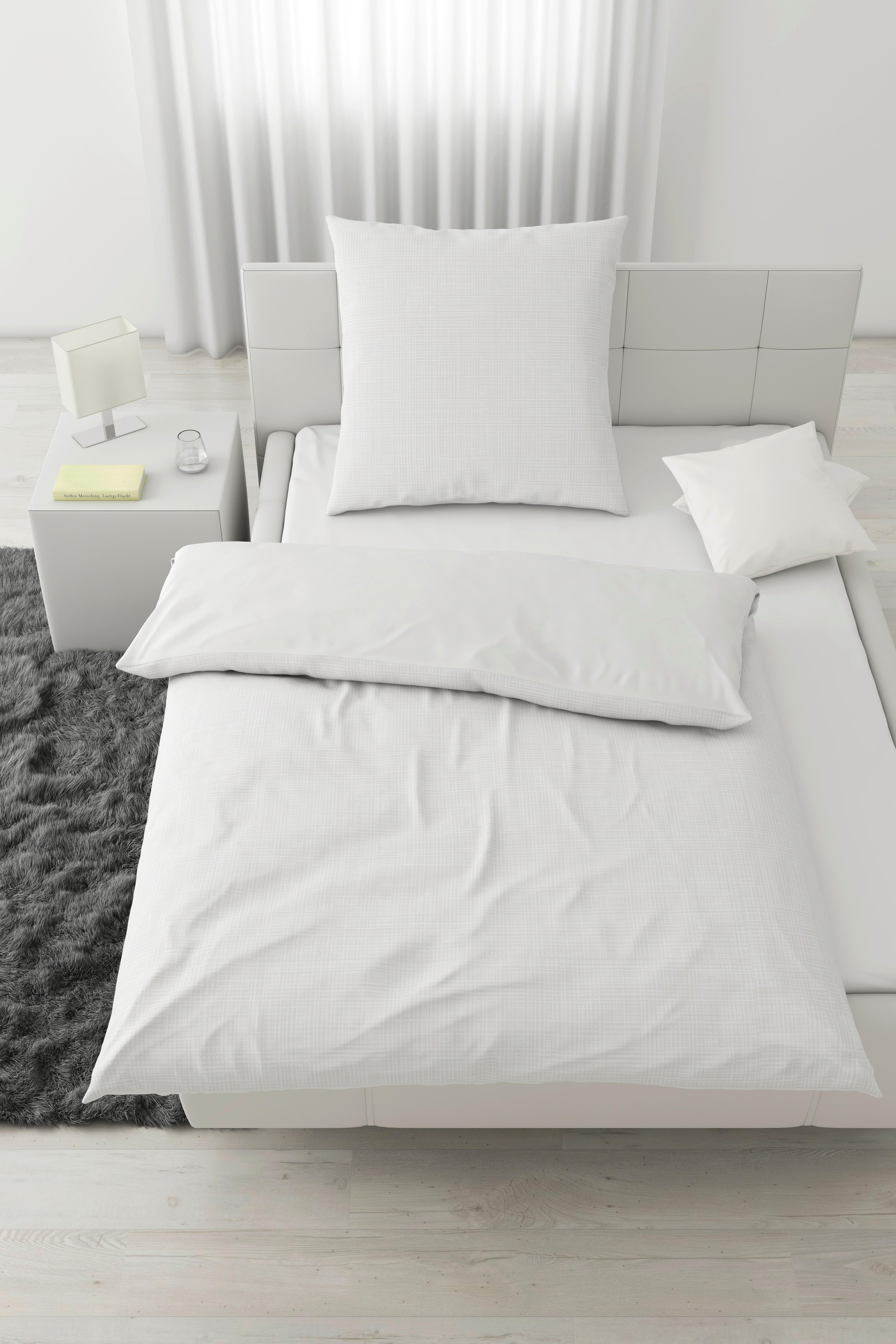 Bettwäsche Melania in Weiß ca. 135x200cm - Weiß, LIFESTYLE, Textil (135/200cm) - Modern Living